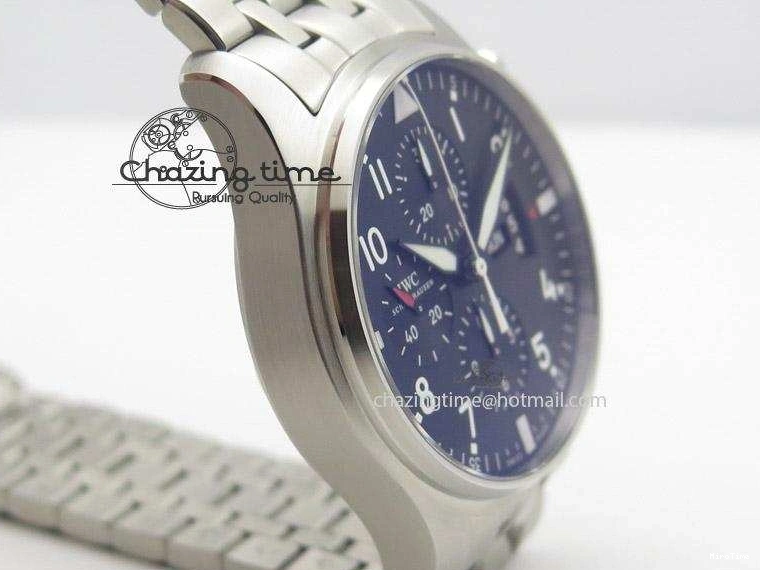 MIROTIME 0114 Minimalist Pilot Chrono 3777 43mm ZF 1:1 Best Edition Black Dial On SS Bracelet A 7364